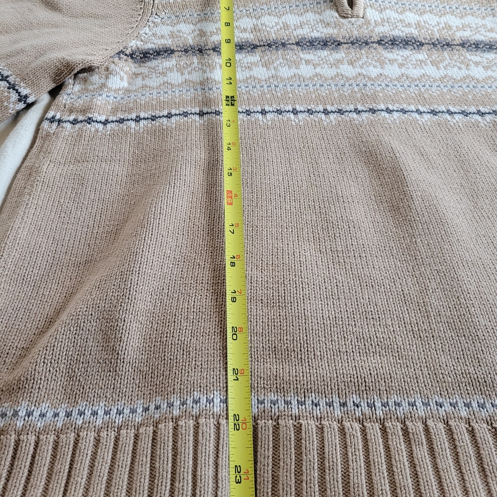 Croft & Barrow Tan Patterned Zip-Up Sweater - Picture 3 of 10